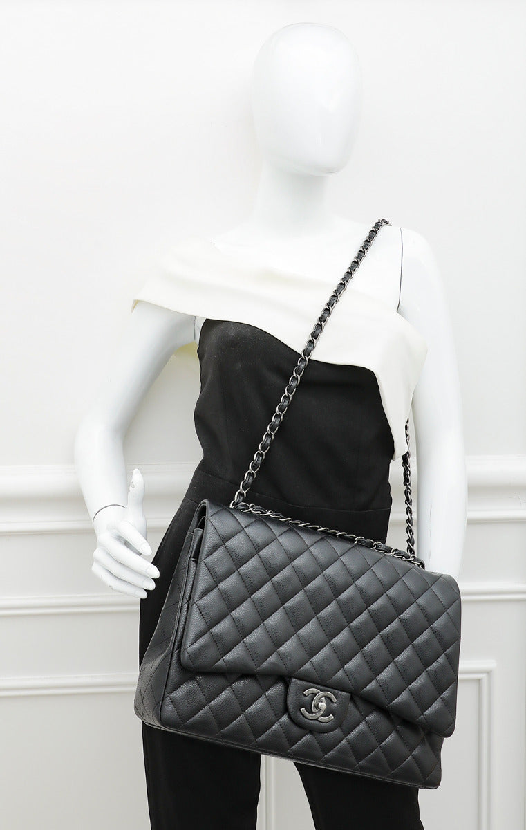 Chanel Black CC Classic Double Flap Maxi Bag-Chanel-THE CLOSET