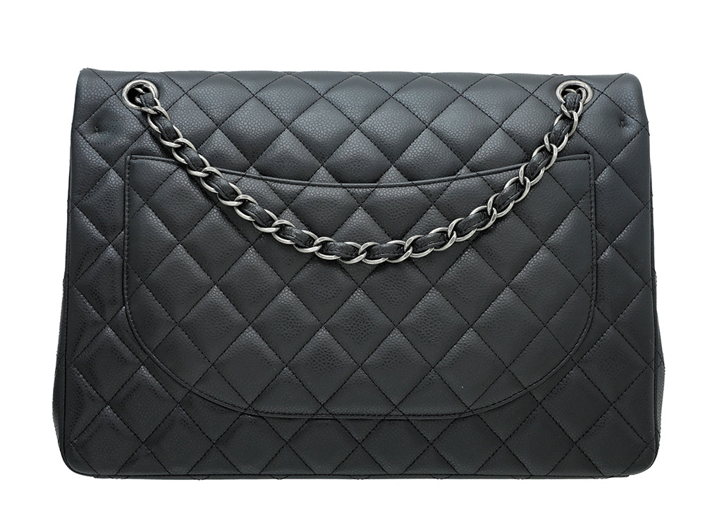 Chanel Black CC Classic Double Flap Maxi Bag-Chanel-THE CLOSET