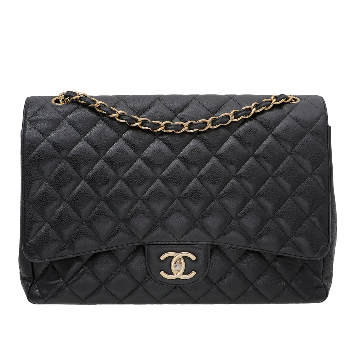 Chanel Black CC Classic Double Flap Maxi Bag-Chanel-THE CLOSET