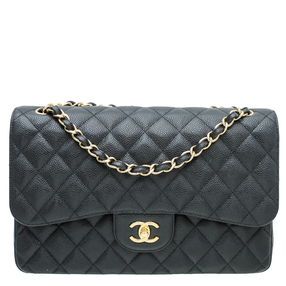 Chanel Black CC Classic Jumbo Double Flap Bag-Chanel-THE CLOSET