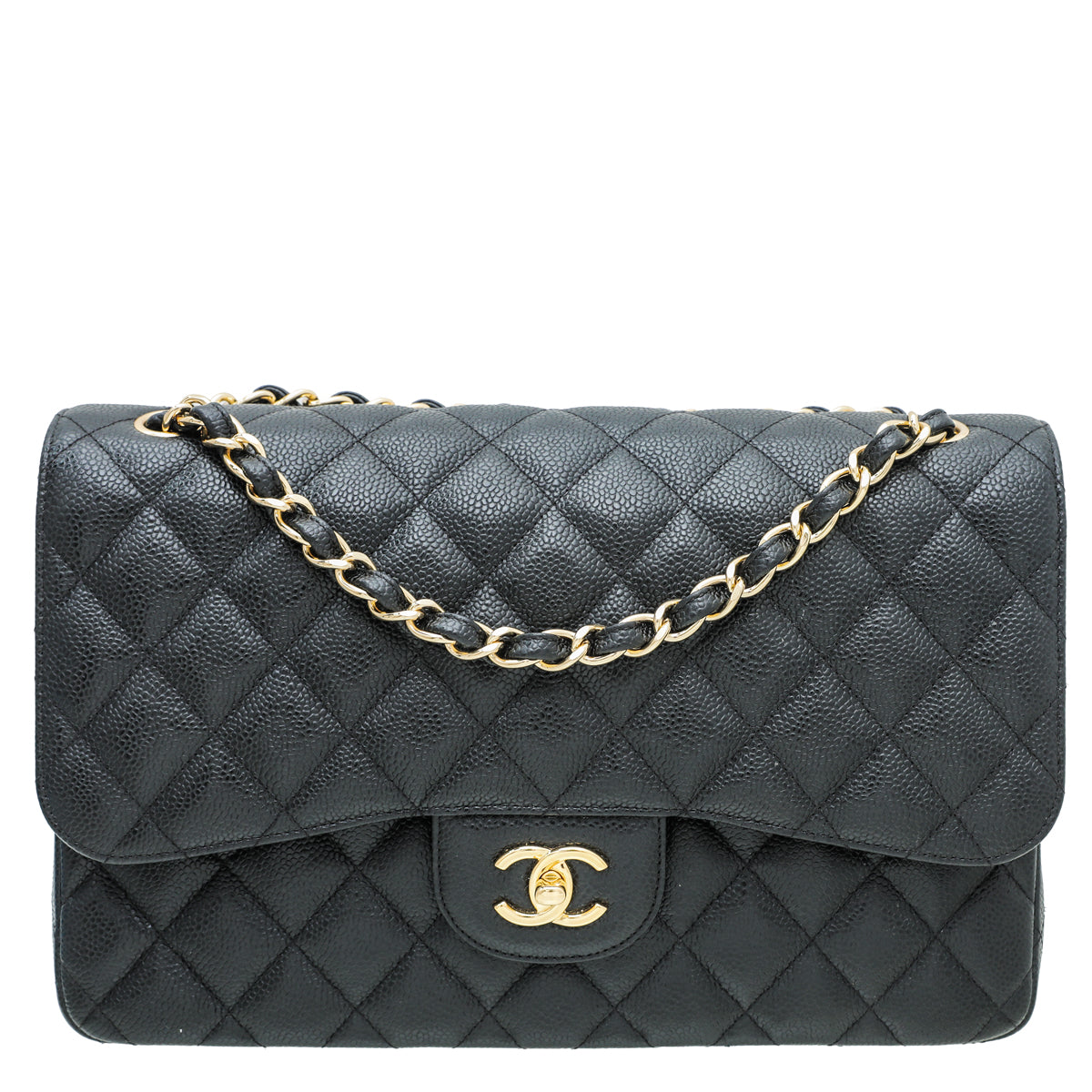 Chanel Black CC Classic Jumbo Double Flap Bag