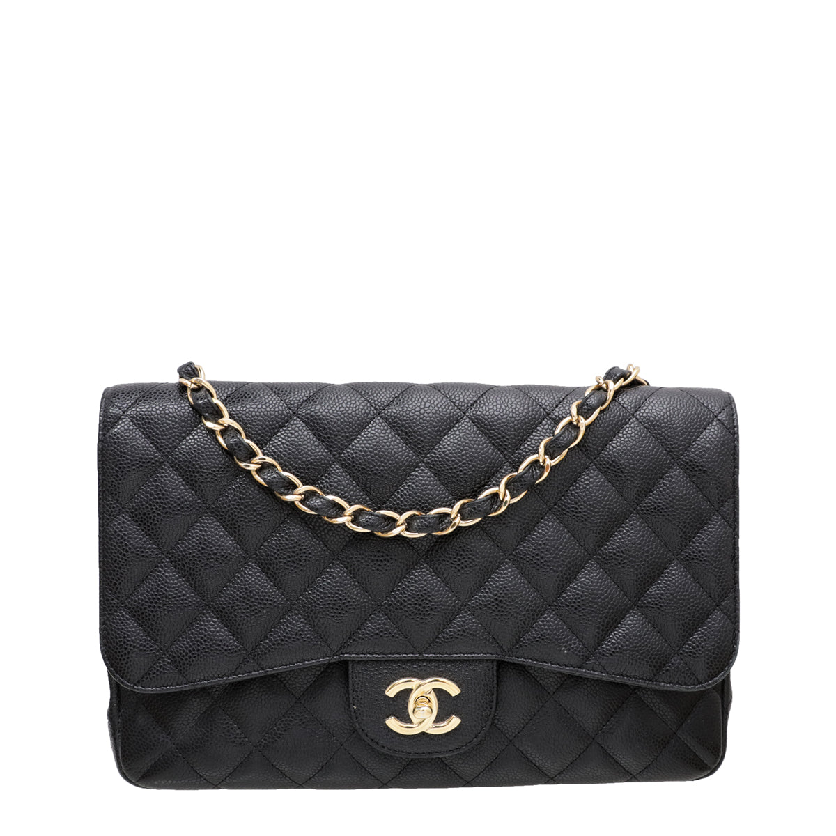 Chanel Black CC Classic Jumbo Single Flap Bag-Chanel-THE CLOSET