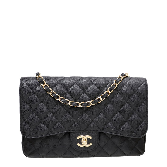Chanel Black CC Classic Jumbo Single Flap Bag