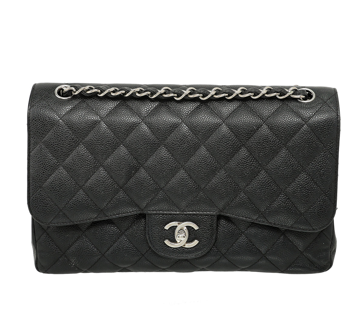 Chanel Black CC Classic Double Flap Bag Jumbo-Chanel-THE CLOSET