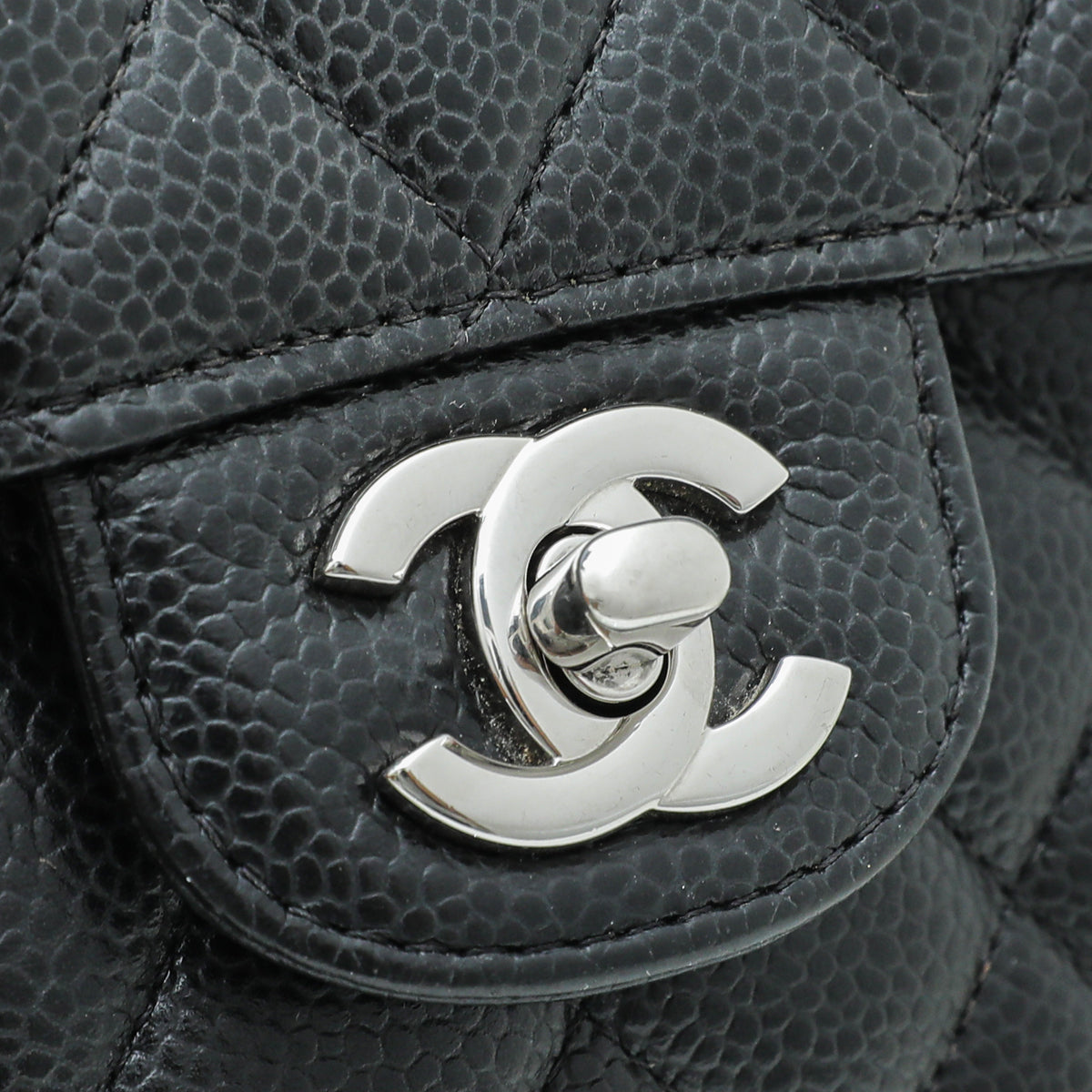 Chanel Classic Double Flap Medium Black Lambskin Silver