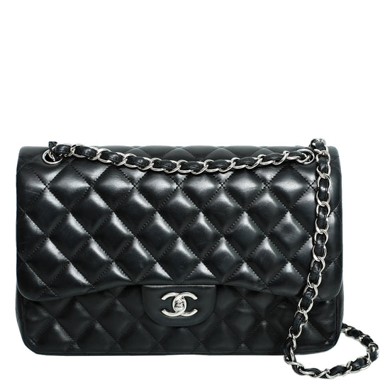 Chanel Black CC Classic Double Flap Bag Jumbo