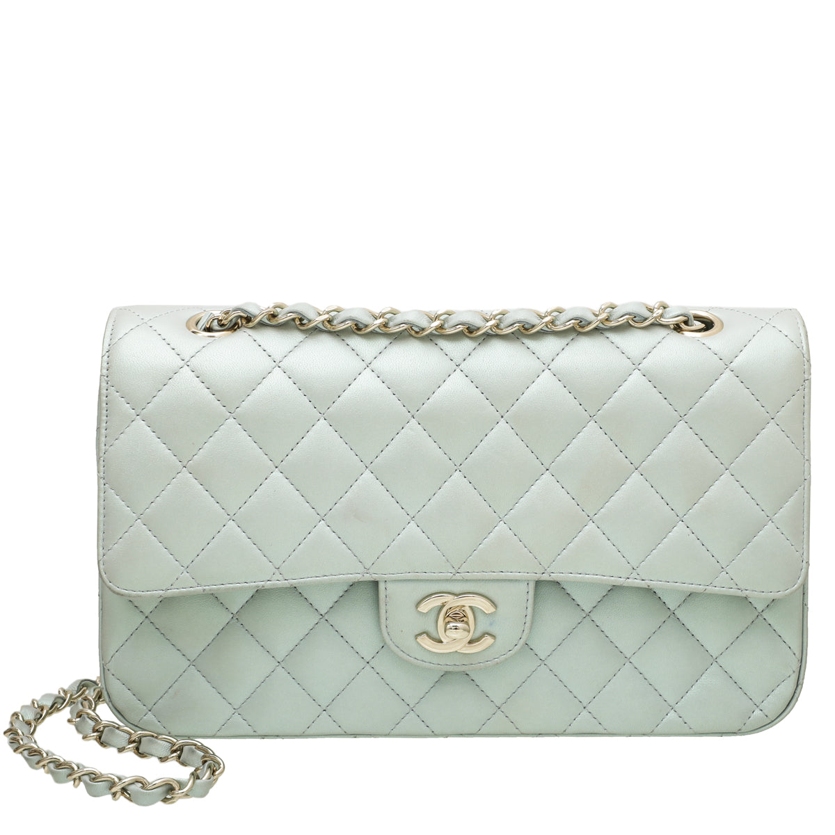 Chanel Pearly Green CC Classic Double Flap Medium Bag-Chanel-THE CLOSET