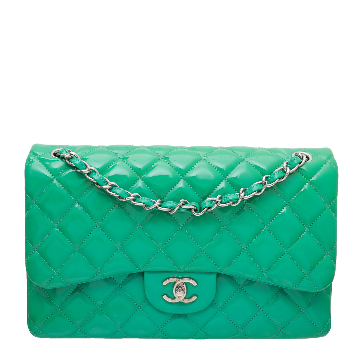 Chanel Green CC Classic Double Flap Bag-Chanel-THE CLOSET