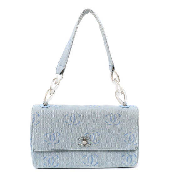 Chanel Blue CC Classic Flap Lucite Link Bag