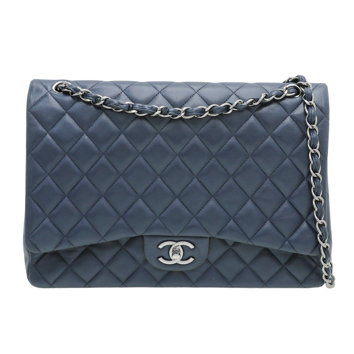 Chanel Navy Blue CC Classic Double Flap Bag-Chanel-THE CLOSET