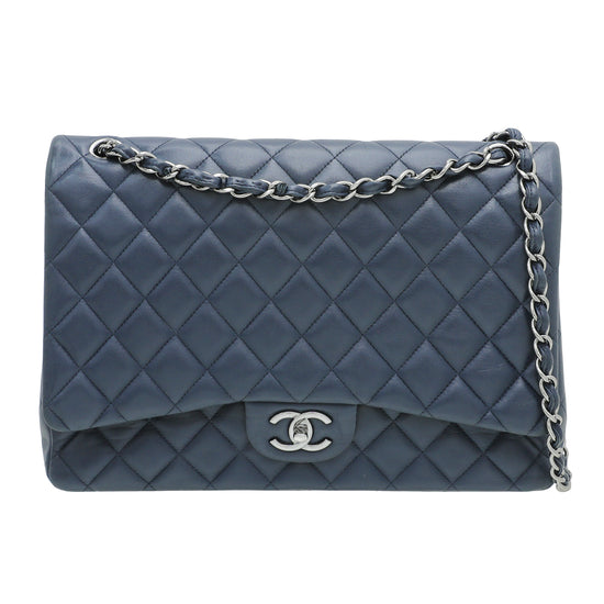 Chanel Navy Blue CC Classic Double Flap Bag