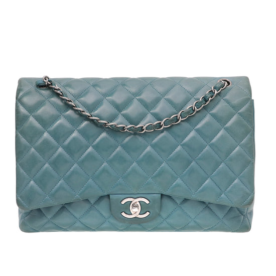 Chanel Teal CC Classic Double Flap Bag
