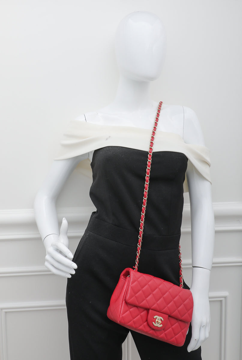 Chanel Red CC Classic New Mini Flap Bag-Chanel-THE CLOSET