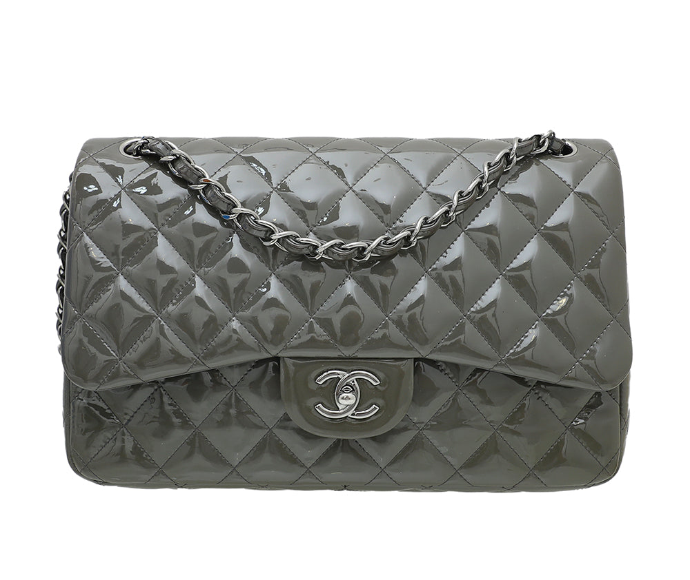 Chanel Grey CC Classic Double Flap Bag-Chanel-THE CLOSET