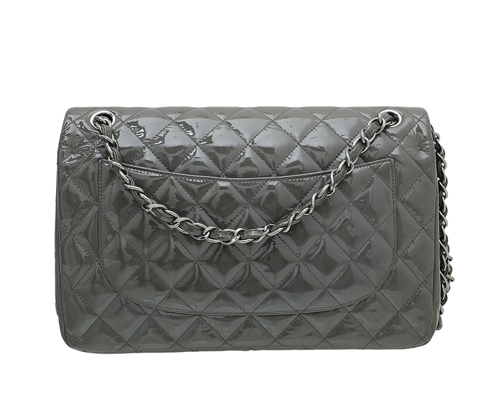 Chanel Grey CC Classic Double Flap Bag-Chanel-THE CLOSET