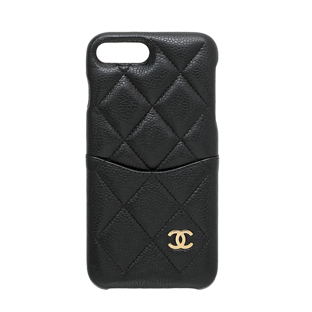 Chanel Black CC Classic Regular iPhone 7-8 Case-Chanel-THE CLOSET