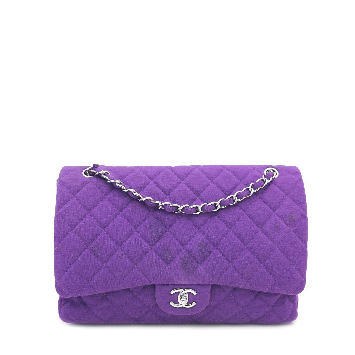 Chanel Purple CC Classic Single Flap Maxi Bag
