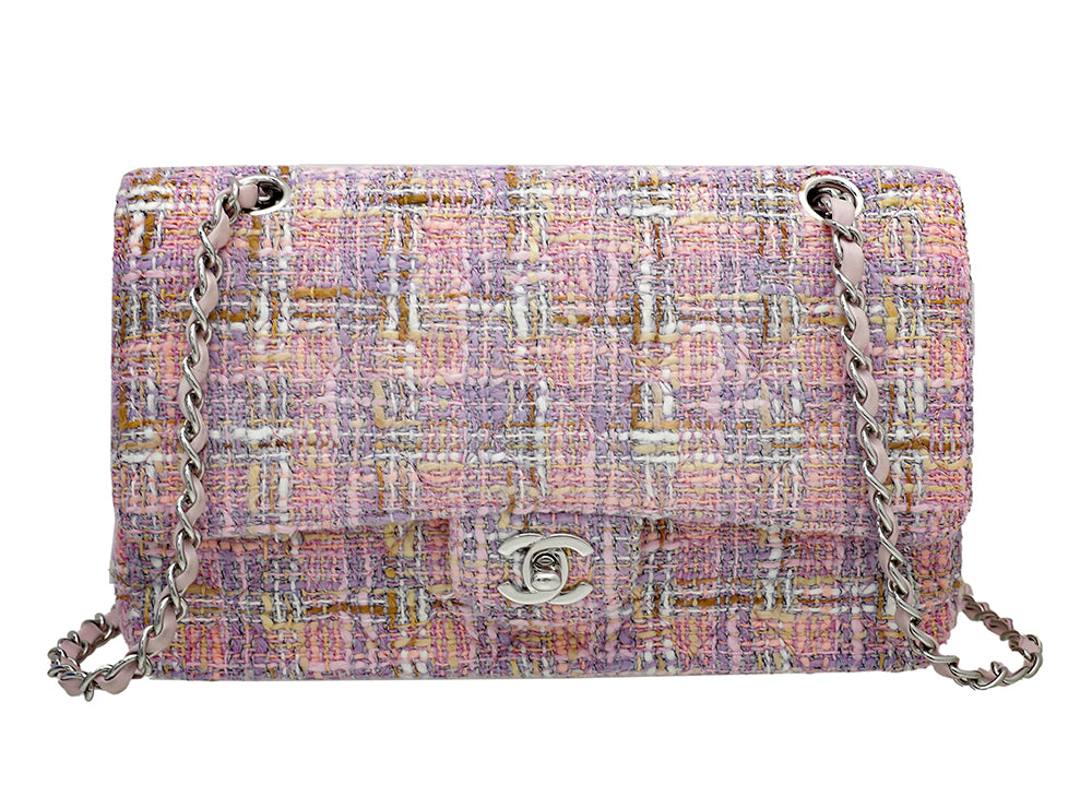 Chanel Pink CC Classic Tweed Double Flap Bag-Chanel-THE CLOSET