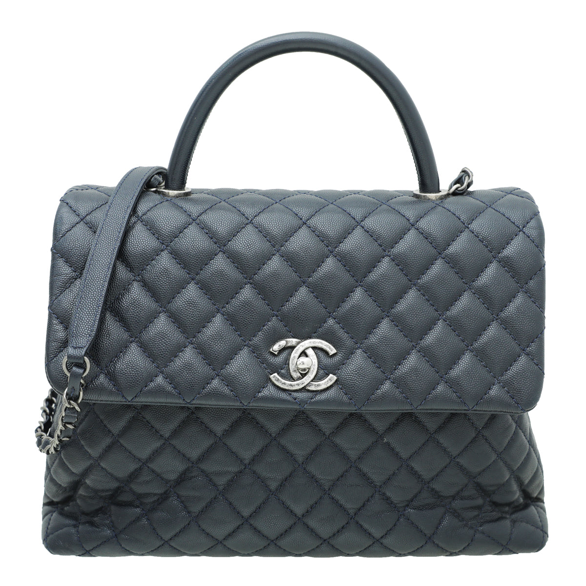 Chanel Navy Blue Coco Handle Maxi Bag-Chanel-THE CLOSET