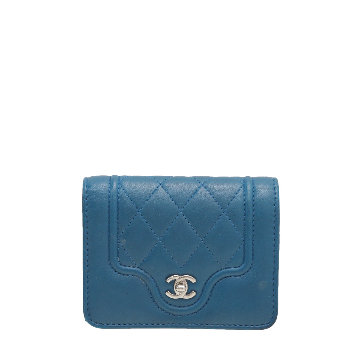Chanel Blue CC Compact Wallet-Chanel-THE CLOSET