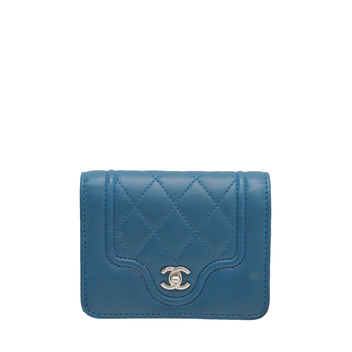 Chanel Blue CC Compact Wallet