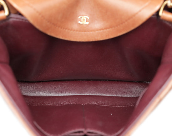 Chanel Brown CC Covered Diagonal Flap Bag