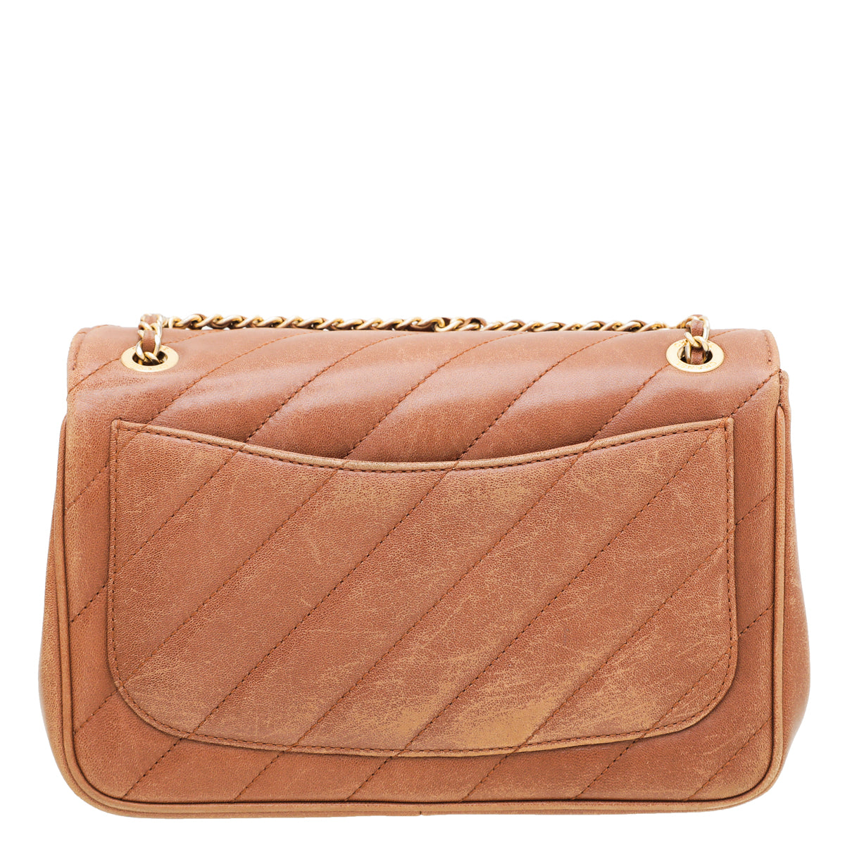 Chanel Brown CC Covered Diagonal Flap Bag-Chanel-THE CLOSET