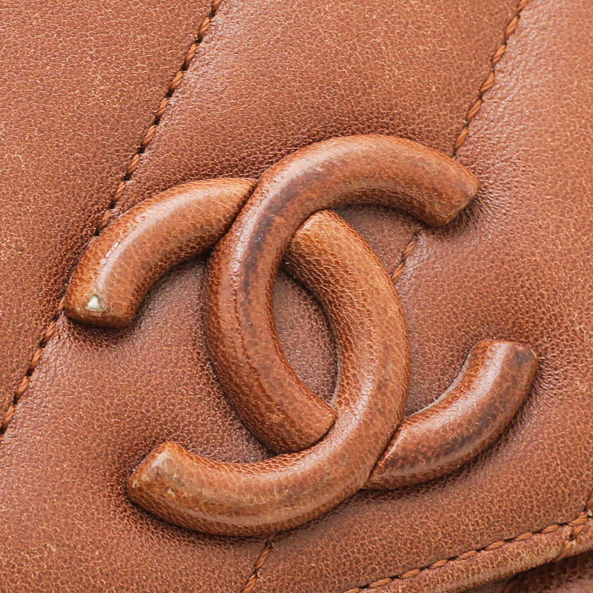 Chanel Brown CC Covered Diagonal Flap Bag-Chanel-THE CLOSET