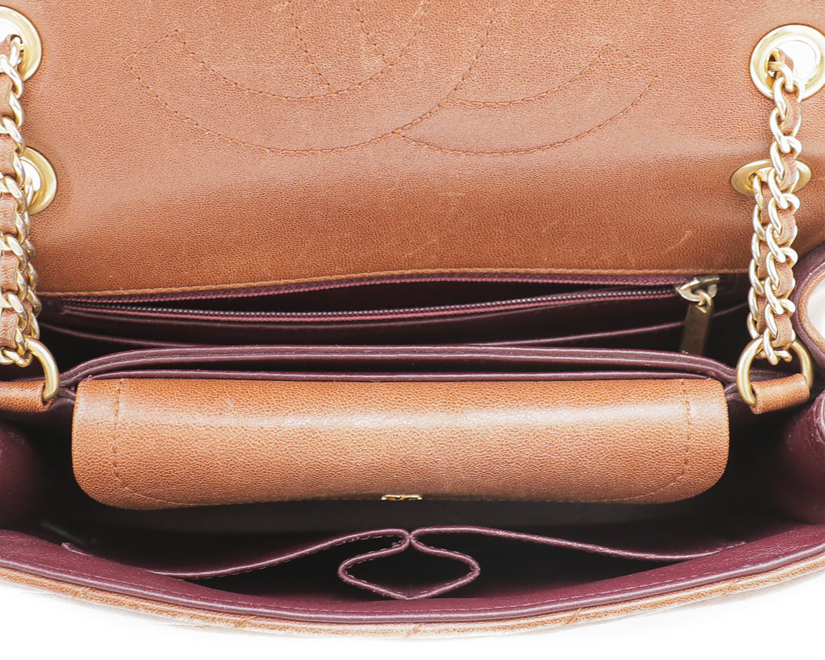 Chanel Brown CC Covered Diagonal Flap Bag
