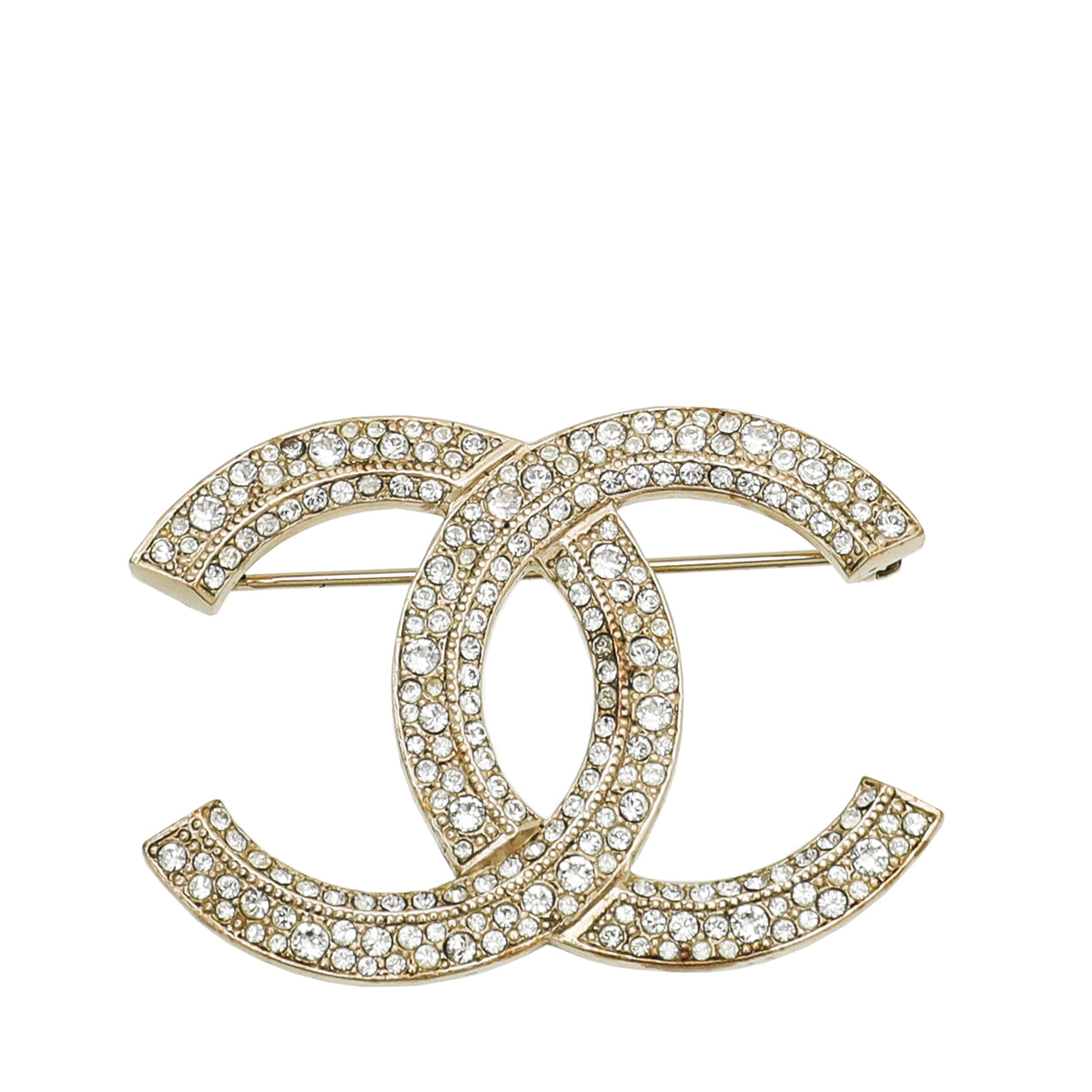 Chanel Gold CC Crystal Brooch-Chanel-THE CLOSET