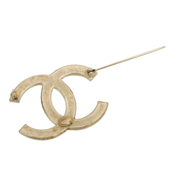 Chanel Gold CC Crystal Brooch