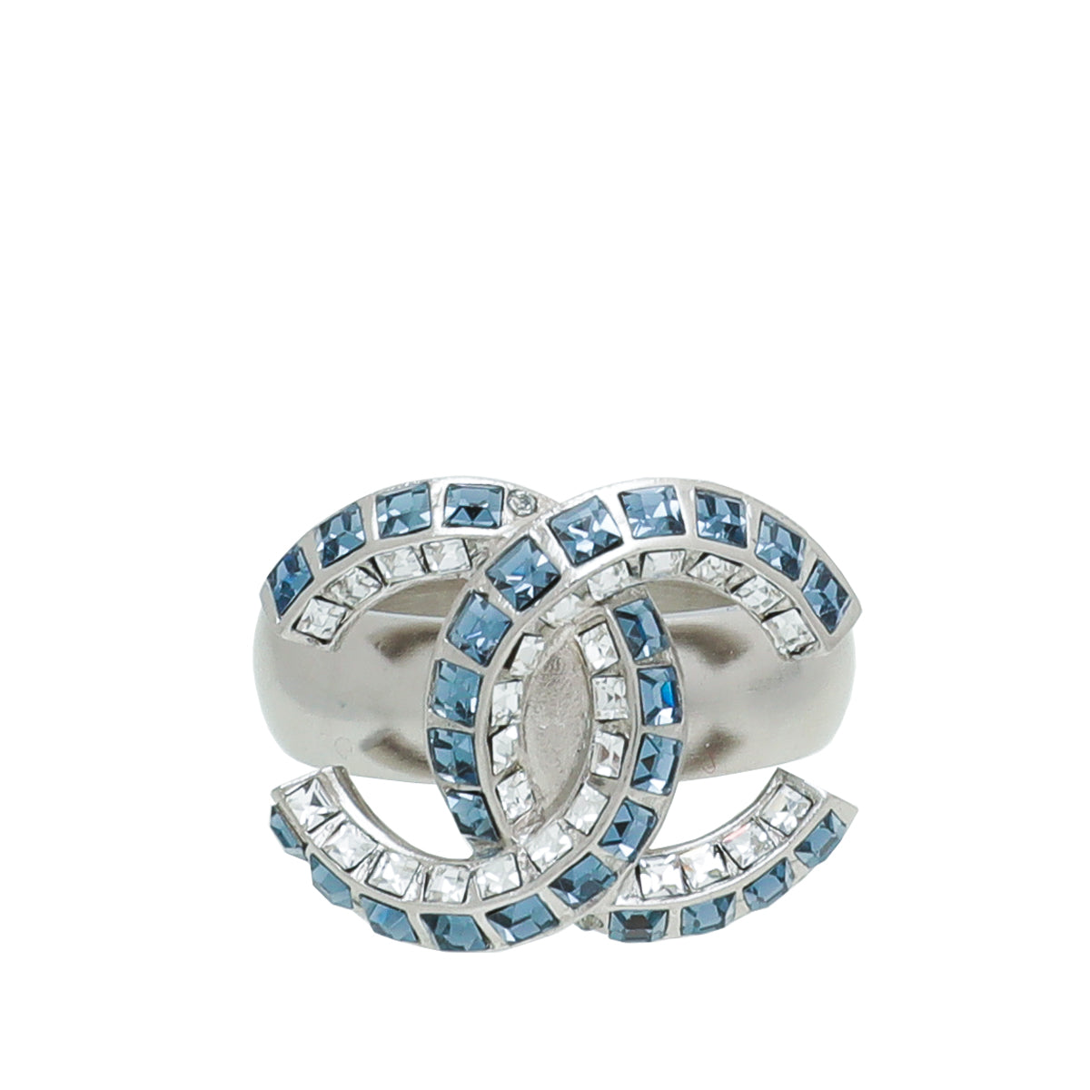 Chanel Blue CC Crystal Ring 53-Chanel-THE CLOSET