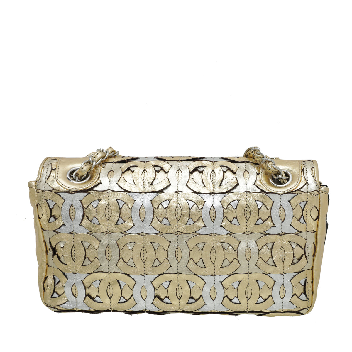 Chanel Gold CC Cut Out Flap Medium Bag