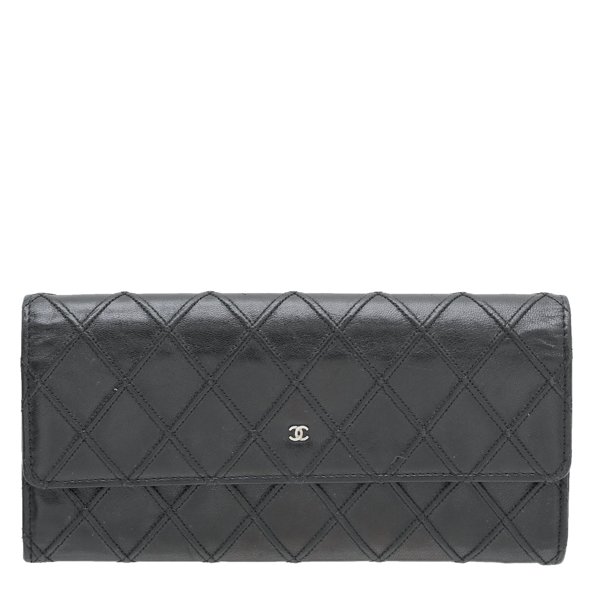 Chanel Black CC Diamond Quilted Flap Wallet-Chanel-THE CLOSET