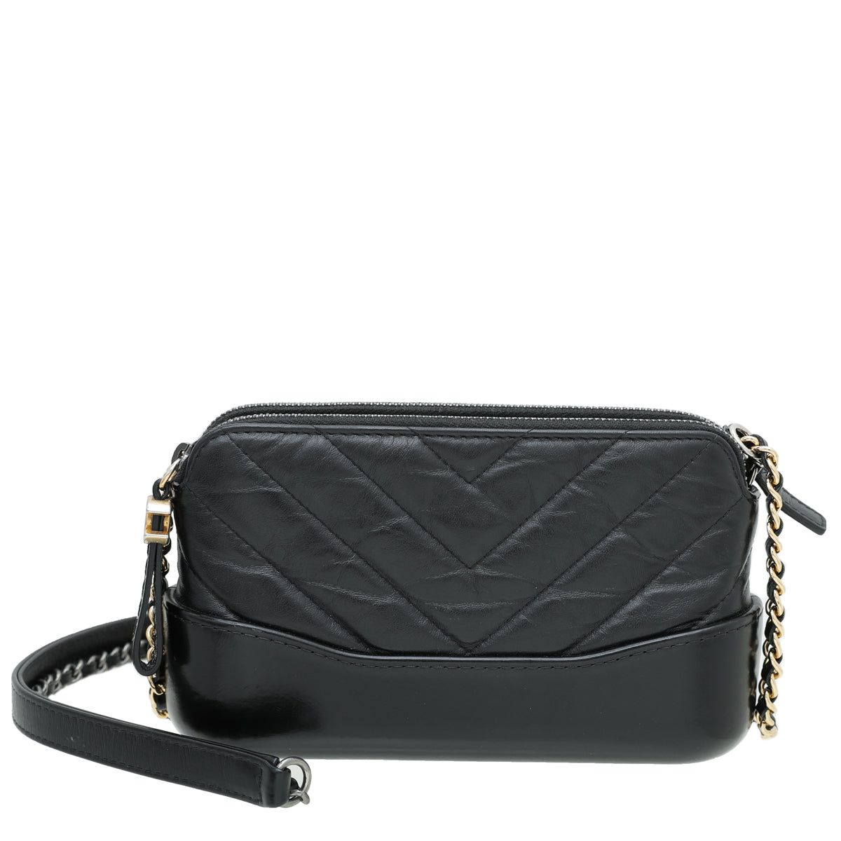 Chanel Black CC Double Zip Gabrielle Chain Clutch-Chanel-THE CLOSET