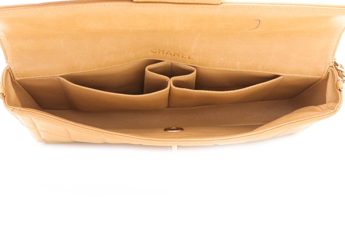 Chanel Camel CC East West Chocolate Bar Flap Bag Medium-Chanel-THE CLOSET