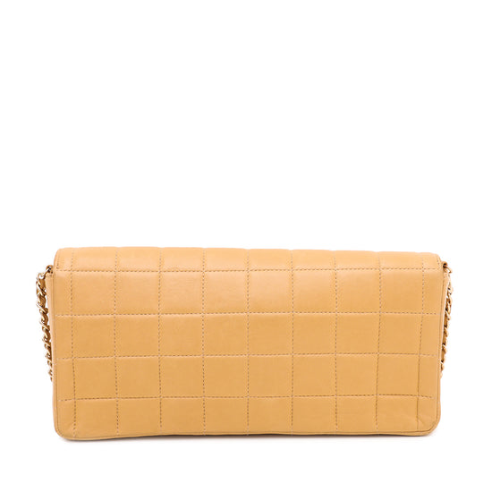 East west chocolate bar silk handbag Chanel Beige in Silk - 34153544
