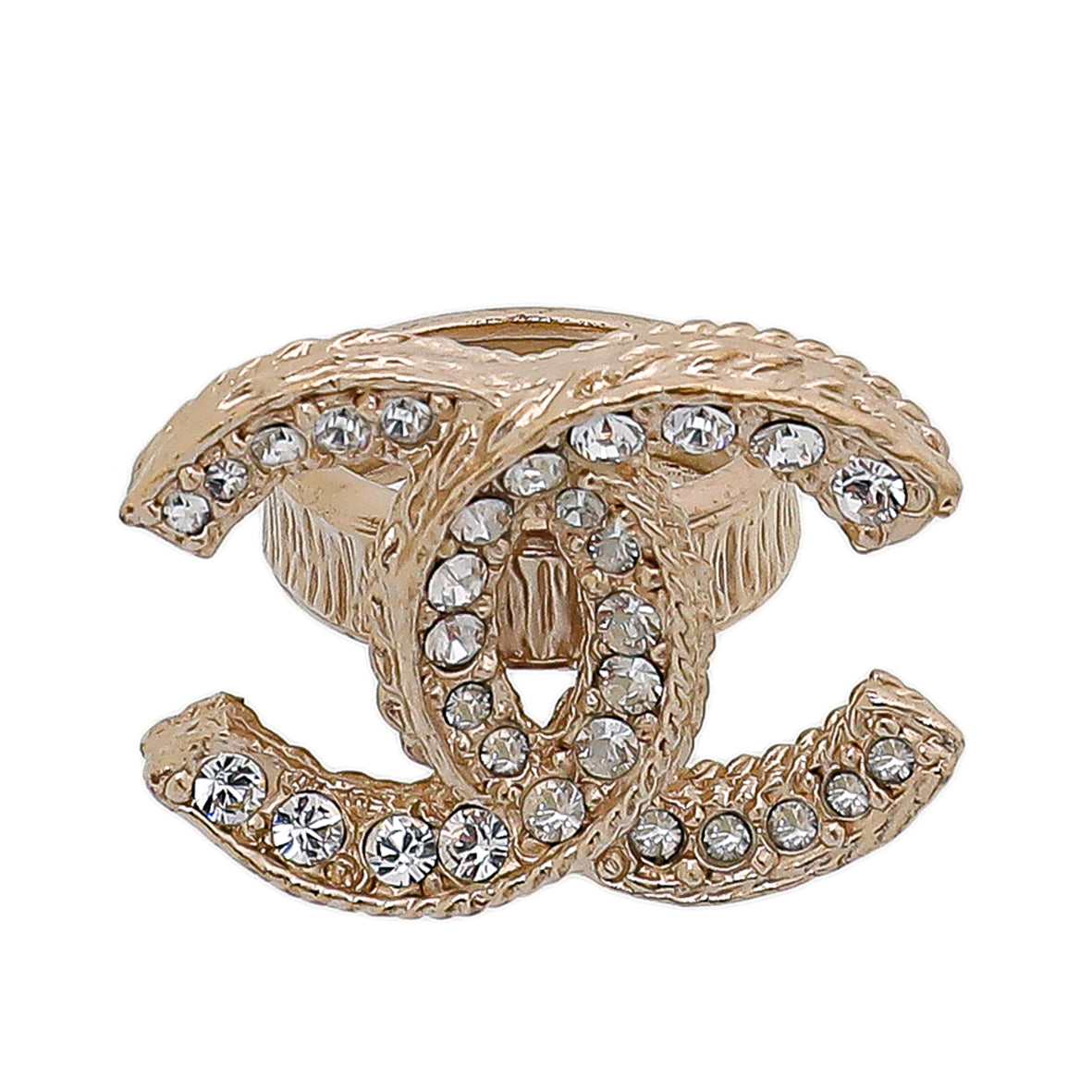 Chanel White CC With Crystal Ring-Chanel-THE CLOSET