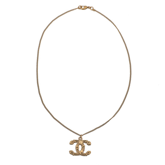 Chanel CC Filigree Detailing Pendant Necklace