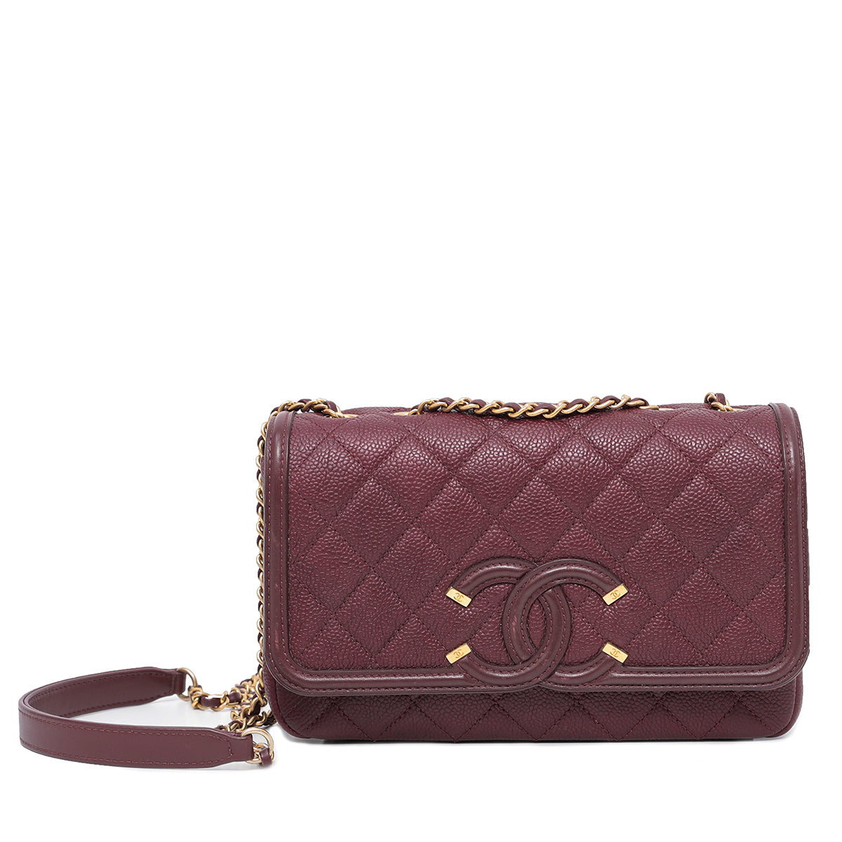 Chanel Burgundy CC Filigree Flap Small-Chanel-THE CLOSET