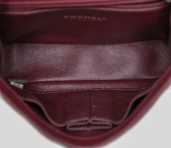 Chanel Burgundy CC Filigree Flap Small