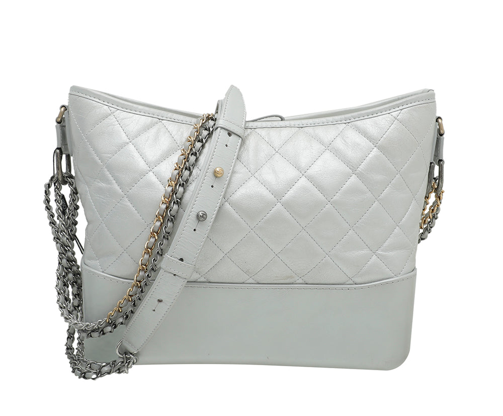 Chanel Light Grey CC Gabrielle Hobo Bag-Chanel-THE CLOSET