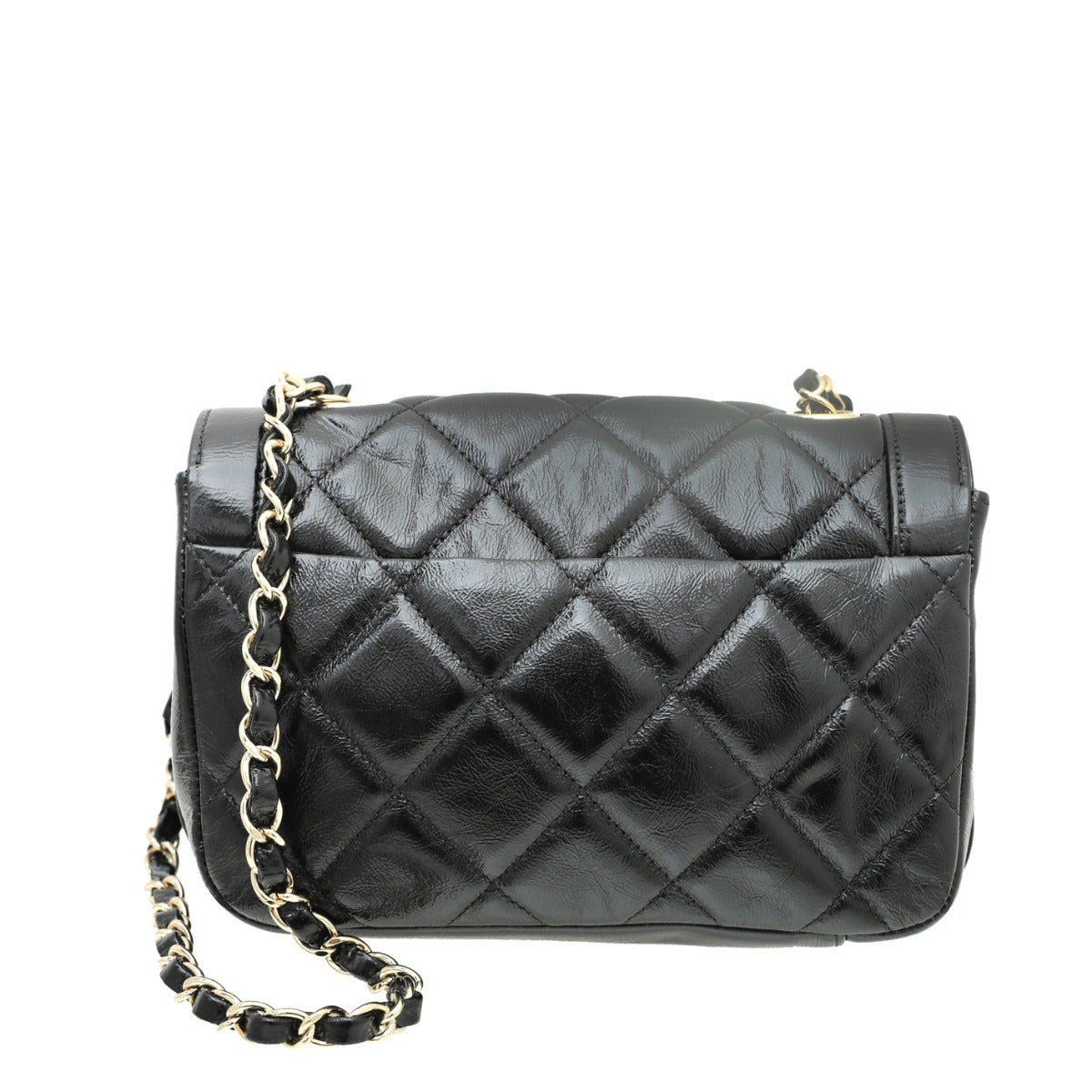 Chanel Black CC Glazed Flap Bag-Chanel-THE CLOSET