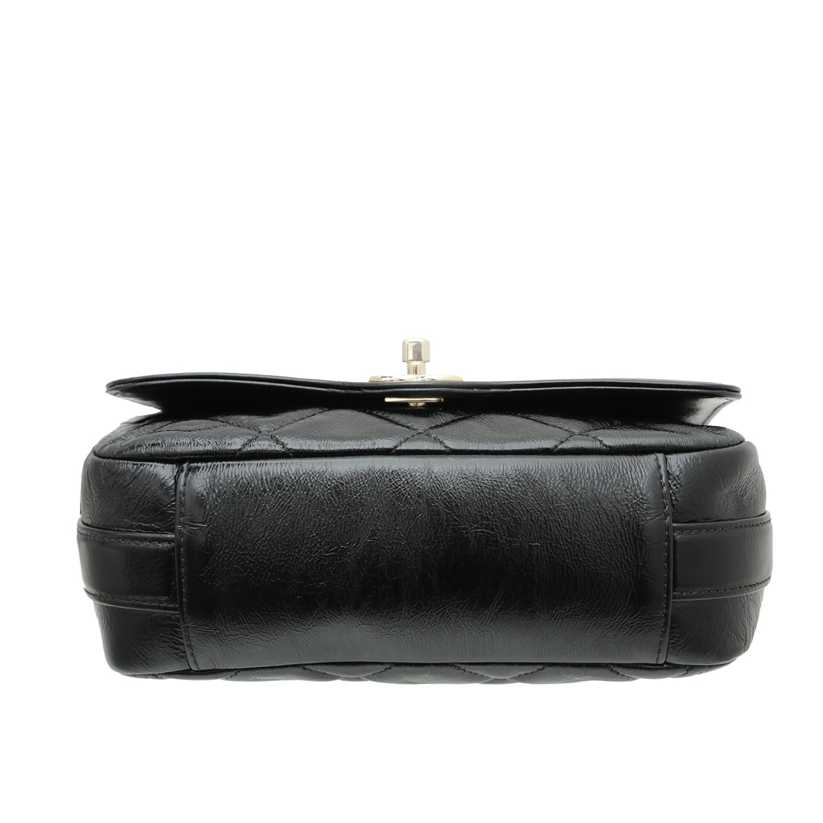Chanel Black CC Glazed Flap Bag-Chanel-THE CLOSET