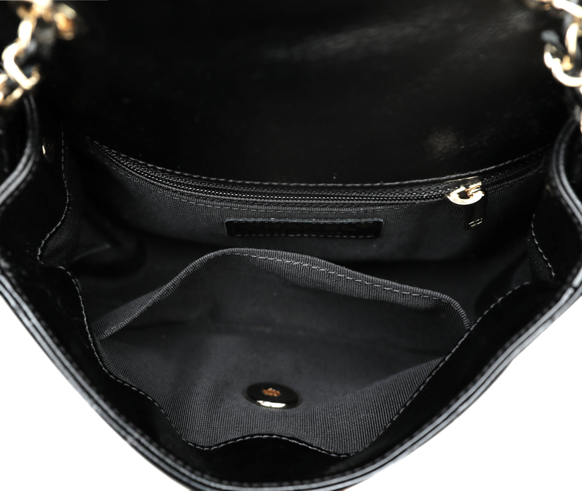 Chanel Black CC Glazed Flap Bag-Chanel-THE CLOSET