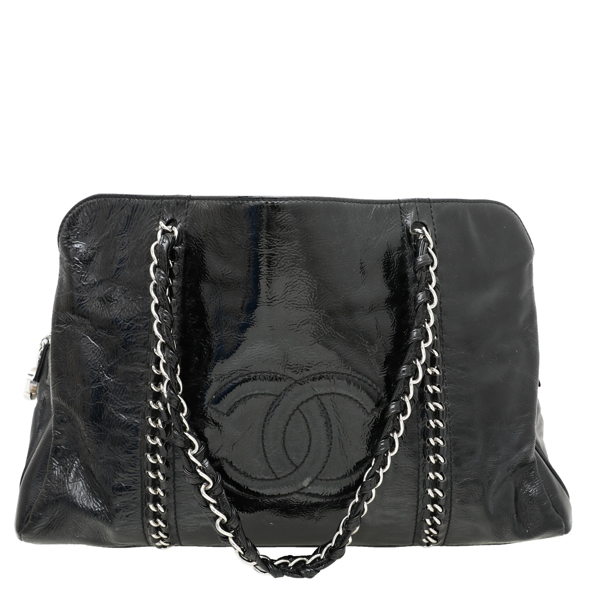 Chanel Black CC Glazed Modern Chain Tote Bag-Chanel-THE CLOSET