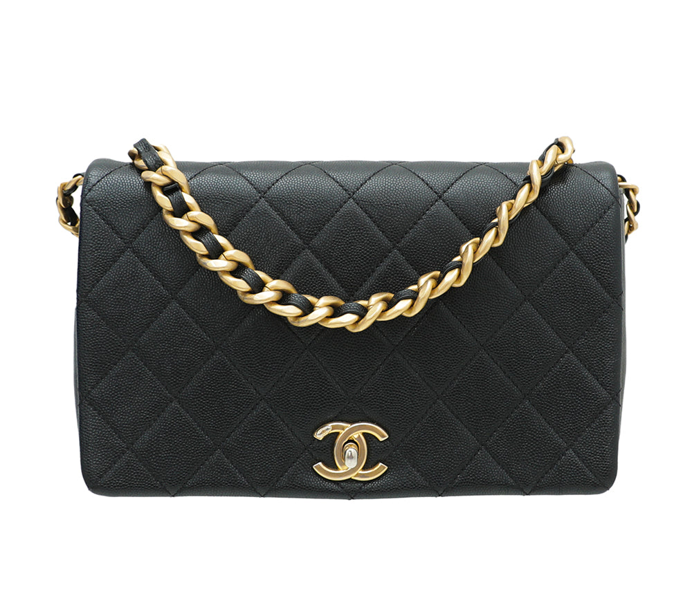 Chanel Black CC Handle Chain Flap Bag