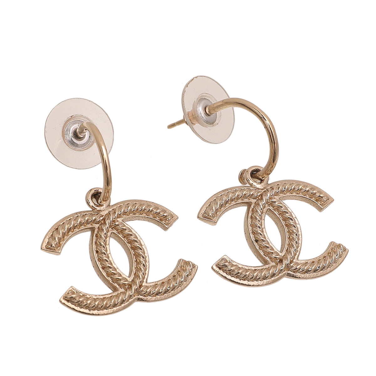 Chanel Gold CC Hoop Earrings