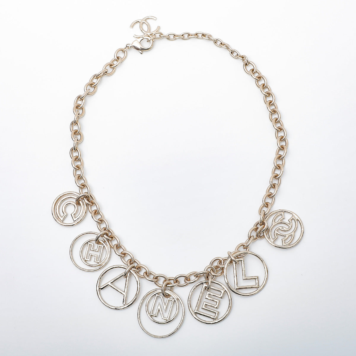 Chanel Light Gold CC Hula Hoop Cuba Necklace-Chanel-THE CLOSET