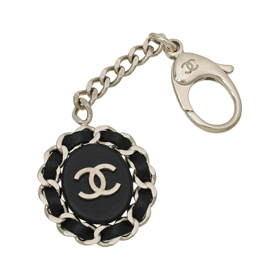 Chanel Black CC Interwoven Bag Charm